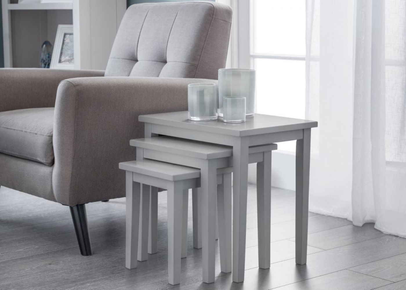 Cleo Grey Nest of Tables by Julian Bowen Room Image