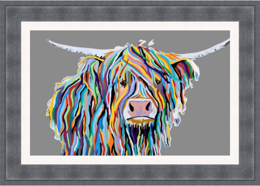 Colourful Highland Cow Framed Picture by Artsource