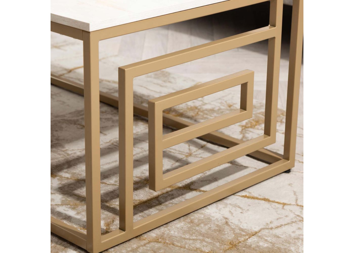 Devon Cream and Gold Coffee Table by CIMC Feet