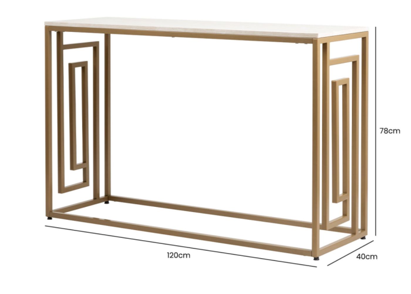 Devon Cream and Gold Console Table by CIMC Dimensions