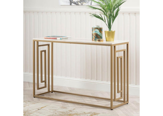 Devon Cream and Gold Console Table by CIMC Room