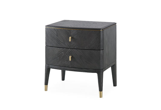 Diletta Bedside Table 2 Drawer in Ebony by Vida Living