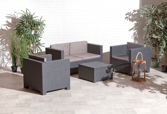 Outdoor patio furniture set with anthracite chairs