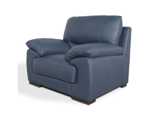 Duca Italian Leather Sofa Range in Navy by Annaghmore