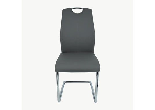 Elena Dark Grey PU Dining Chair by Balmoral