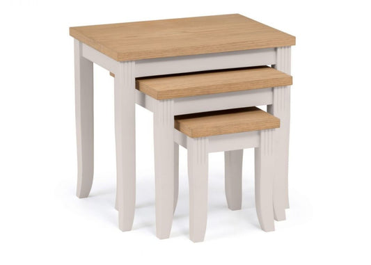 Davenport Oak/Elephant Grey Nest of Tables by Julian Bowen