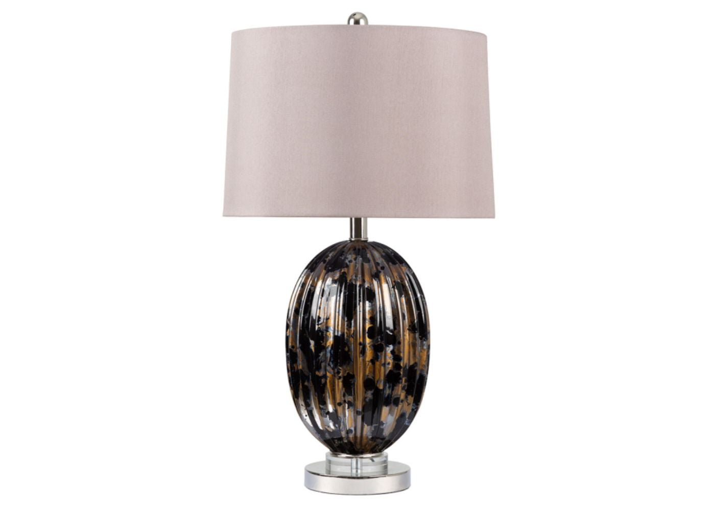 67.3cm Ribbed Black and Gold Table Lamp with Gold Shade by CIMC