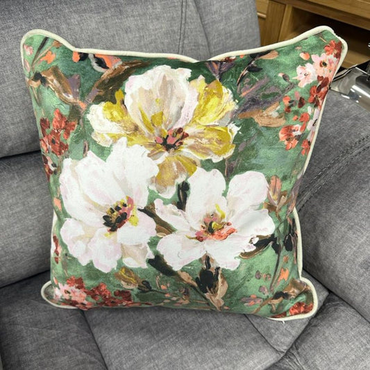 Green Floral Cushion Sofa