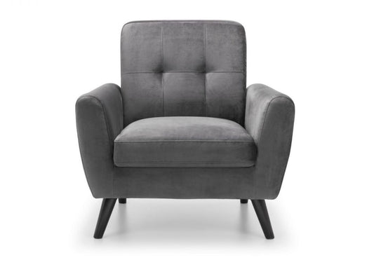 Monza Grey Velvet Sofa Range by Julian Bowen