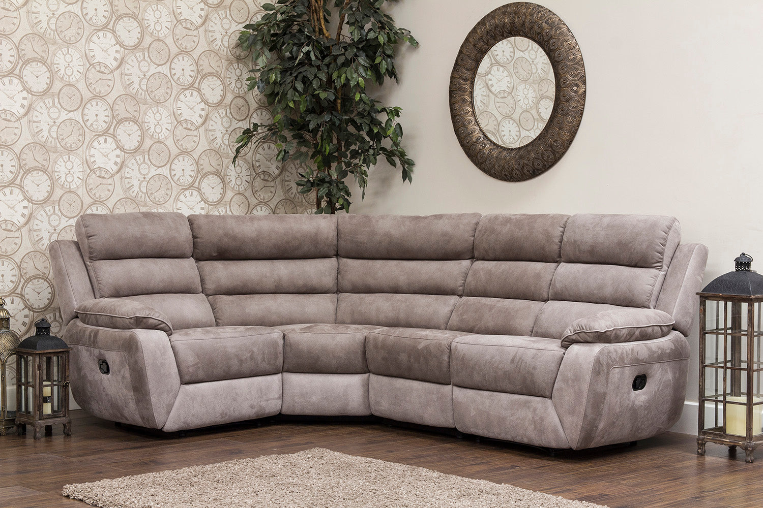 Urban Corner Fabric Sofa Range by Sofahouse in Brown & Grey