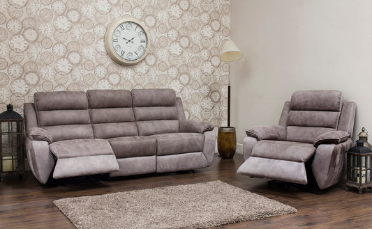 Urban Fabric Brown & Grey Reclining Sofa Range by Sofahouse