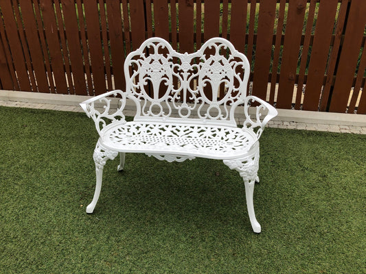 Rose Garden White Love Bench