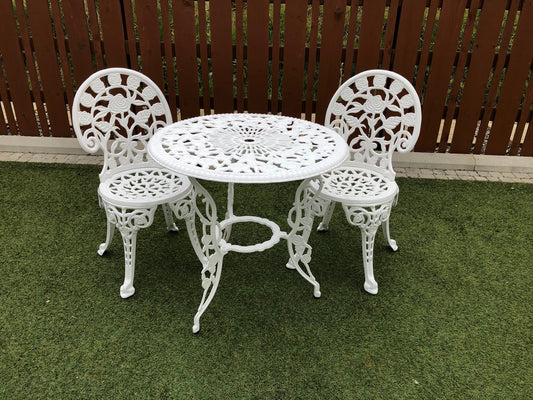 Rose Garden White Bistro Set