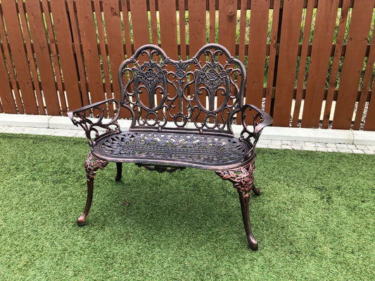 Rose Garden Bronze Love Bench