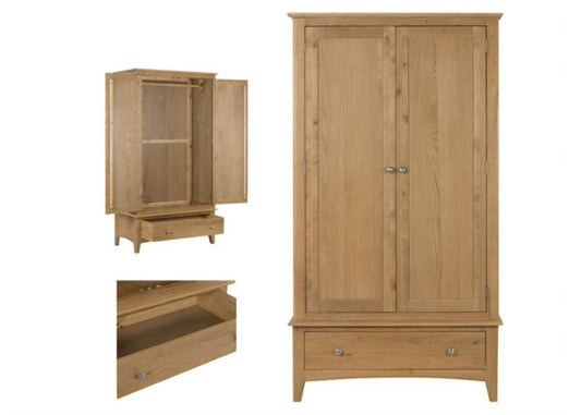 Kilkenny Oak 2 Door Wardrobe by Annaghmore