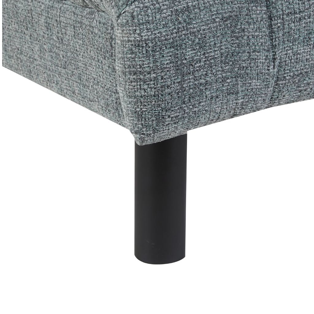 Black solid wooden legs offer a sleek modern look