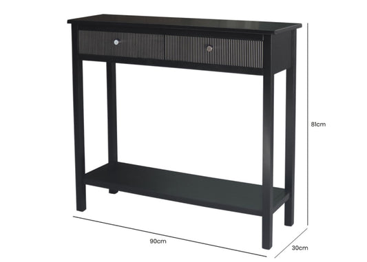 Lindon Black 2-Drawer Console Table by CIMC Dimensions