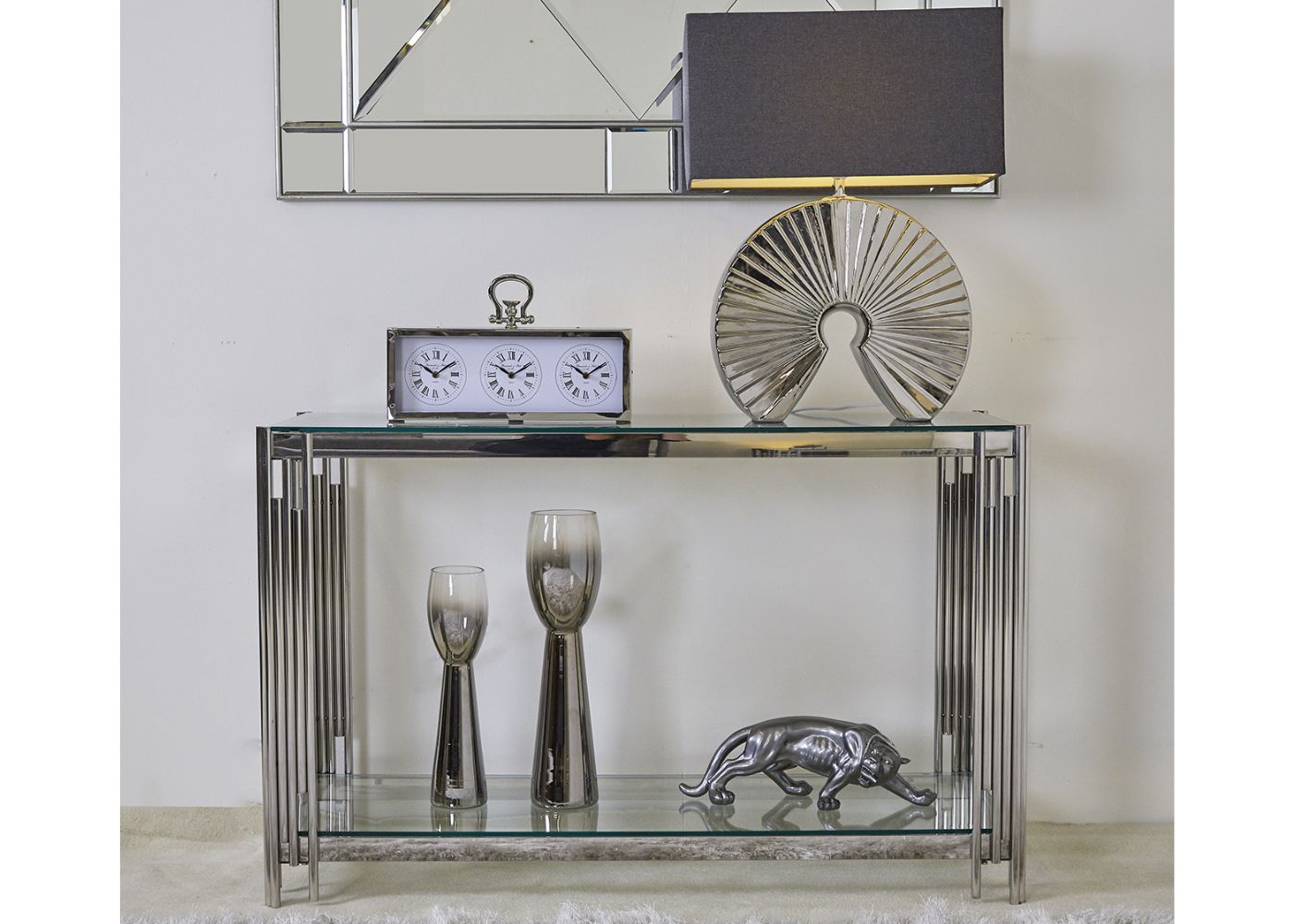 Cohen Silver Console Table by CIMC Room Image