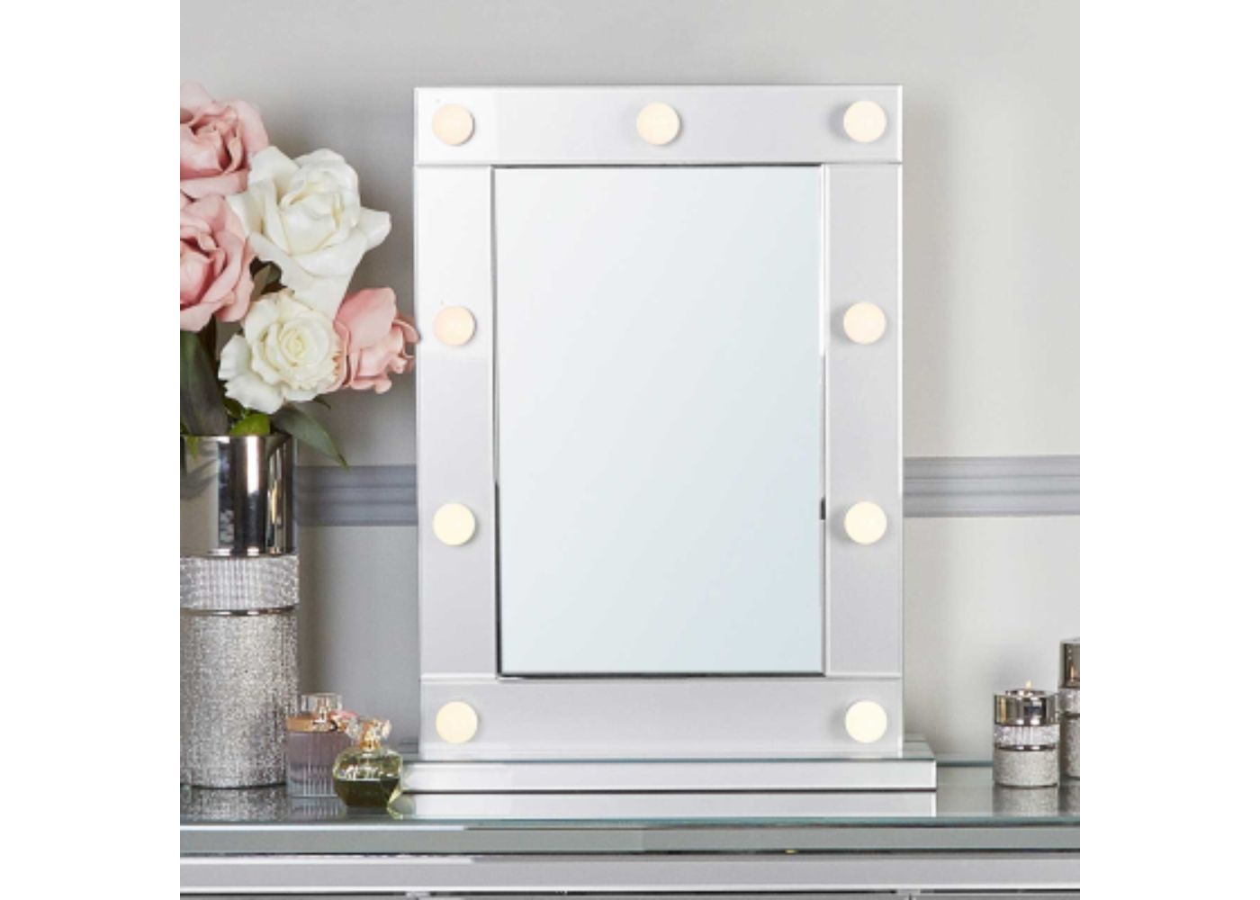 Grey Manhattan Broadway 9 Light Vanity Mirror by CIMC Room Image