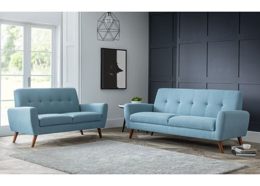 Monza Blue Compact Retro Sofa Range by Julian Bowen