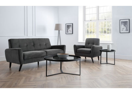 Monza Grey Velvet Sofa Range by Julian Bowen