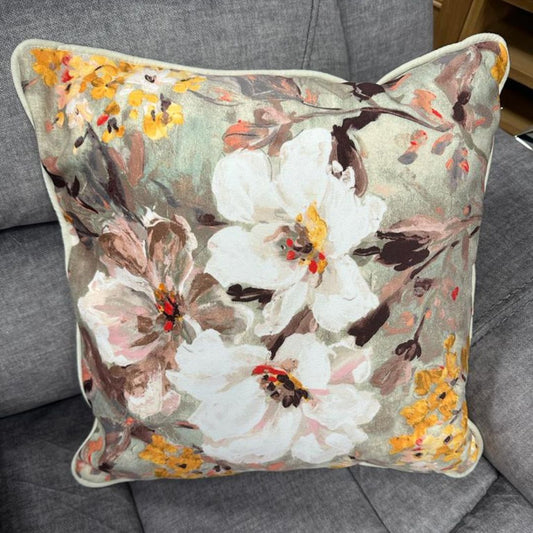 Mustard Floral Cushion Sofa