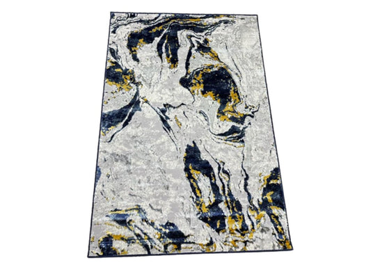 Elite Art Marble 120cm x 170cm Navy/Gold Rug by Ultimate Rugs