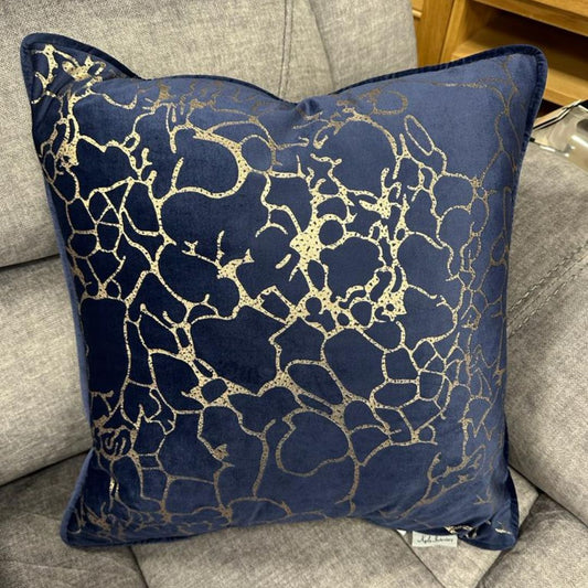 Navy and Gold Cushion Sofa