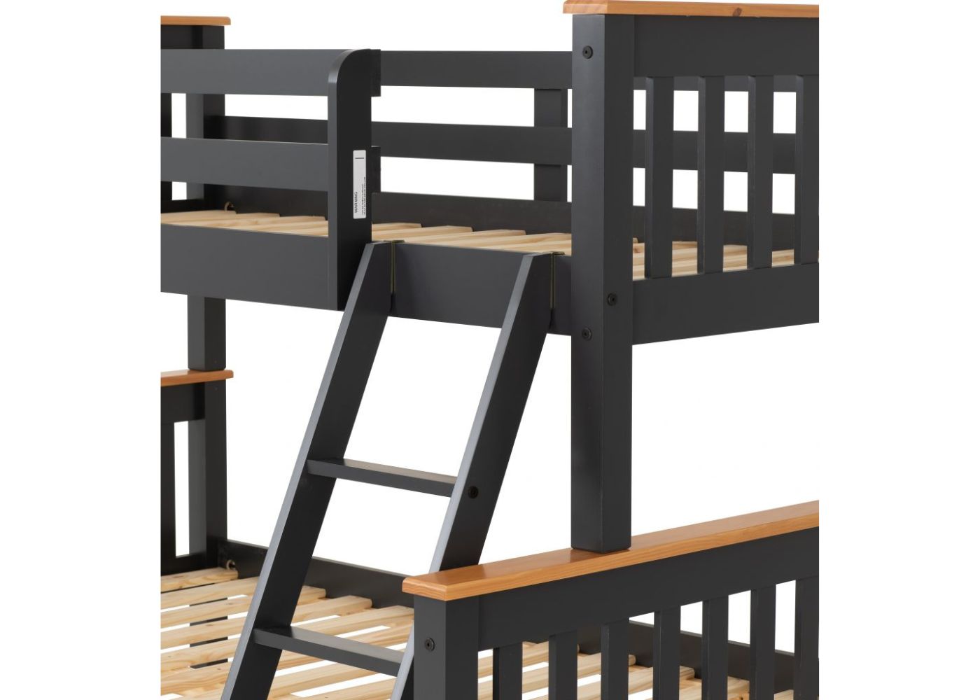 Neptune Grey/Oak Triple Sleeper Bunk Bed by Wholesale Beds Ladder