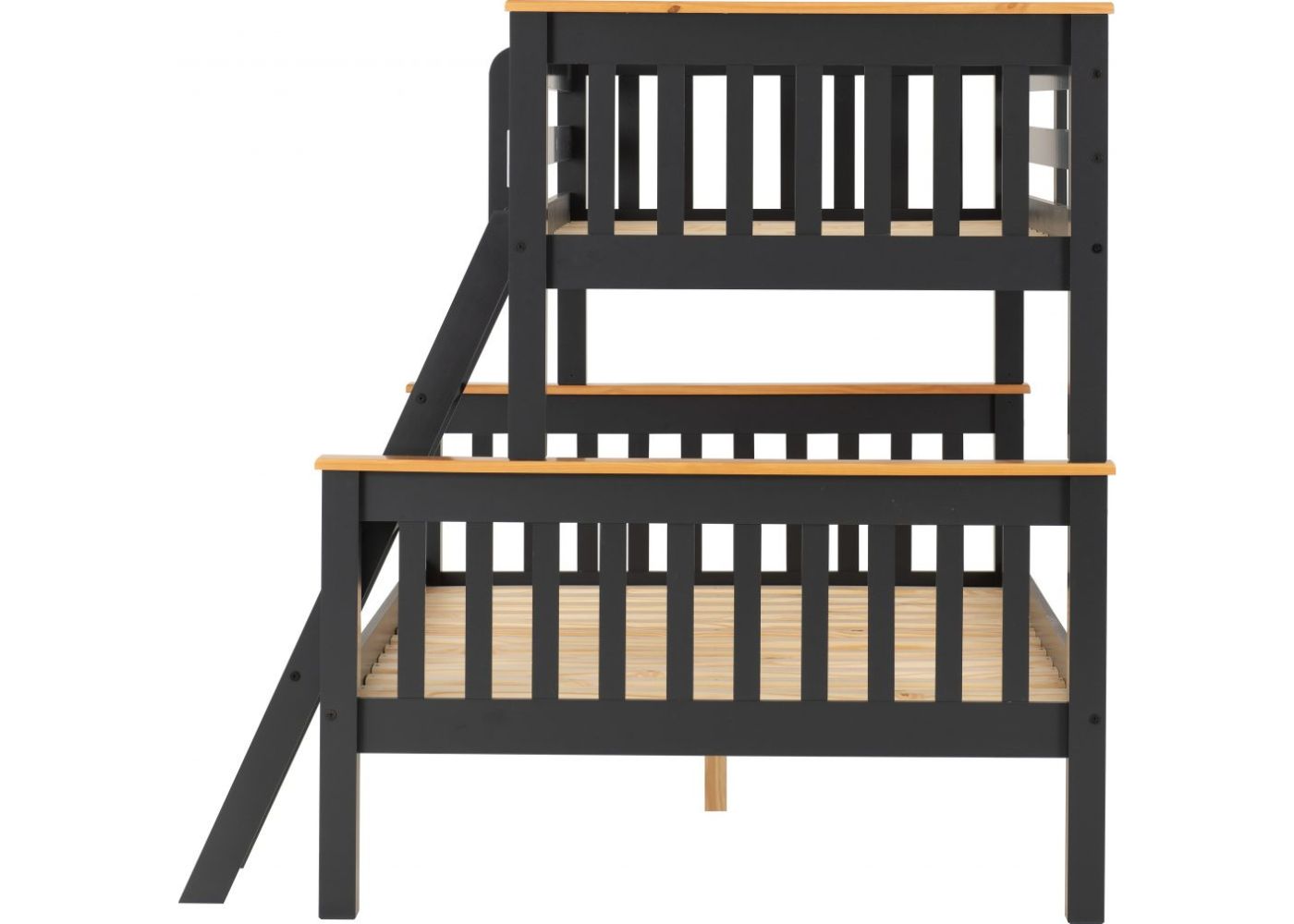 Neptune Grey/Oak Triple Sleeper Bunk Bed by Wholesale Beds End