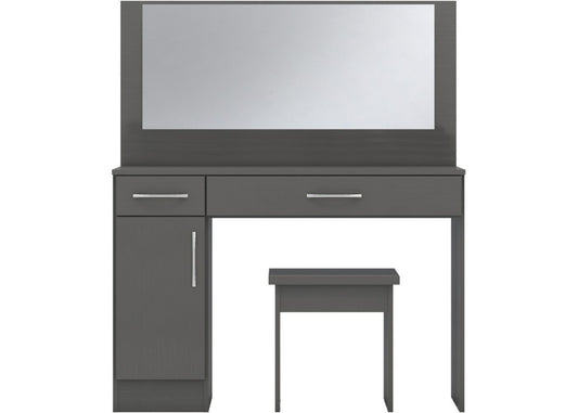 Nevada 3D Effect Grey Vanity Dressing Table Set by Wholesale Beds Front