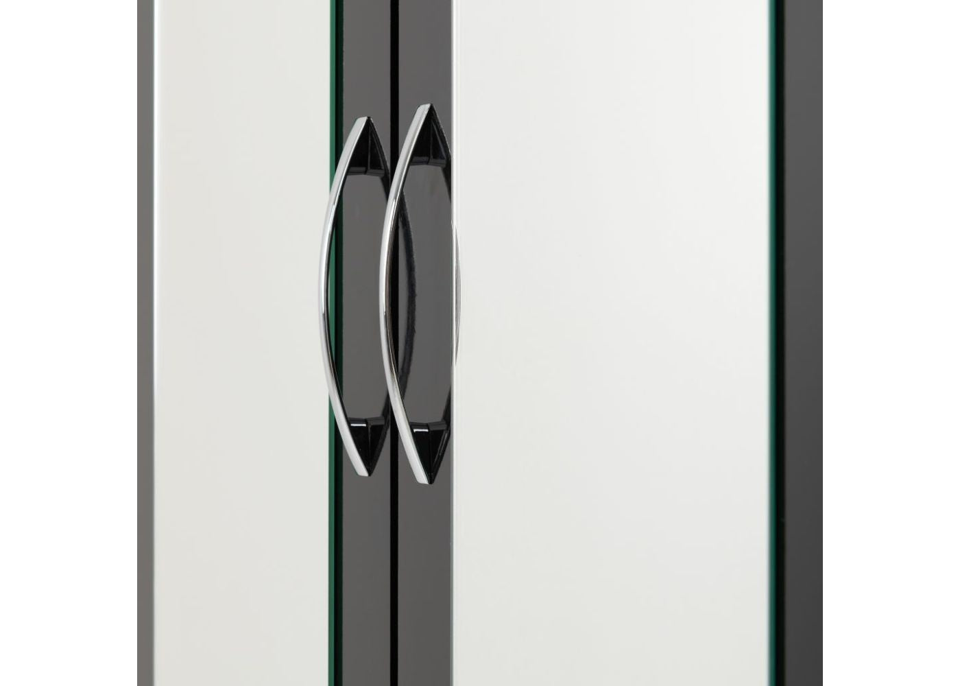 Nevada Black Gloss 4-Door Mirrored Wardrobe by Wholesale Beds Handles