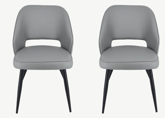 Sutton Light Grey PU Dining Chair by Balmoral Front