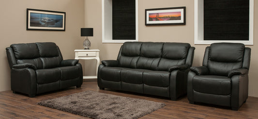 Parker Black Half Leather Sofa Range by SofaHouse