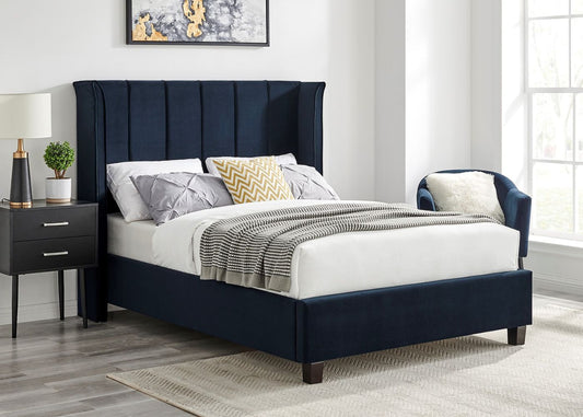 Polaris Navy Blue Bedframe Range by Limelight Room Angle