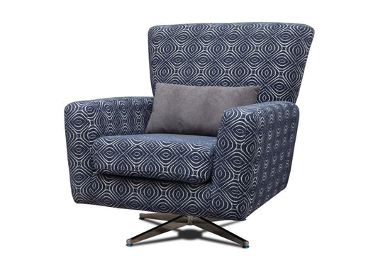 Poppy Navy Swivel Chair by Sofahouse