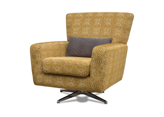 Poppy Ochre Swivel Chair by Sofahouse