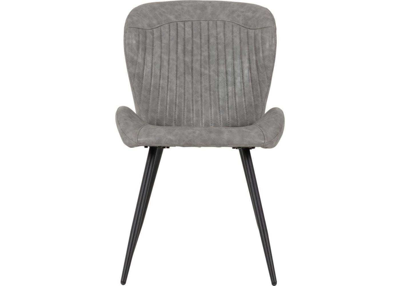 Quebec Grey Faux Leather Dining Chairs by Wholesale Beds & Furniture Front