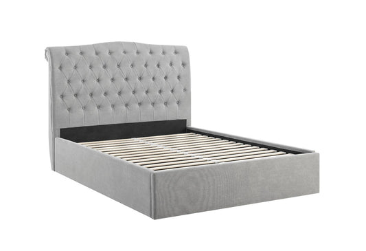 Rosa Storage Bedframe in Light Grey Range by Limelight - Light Grey