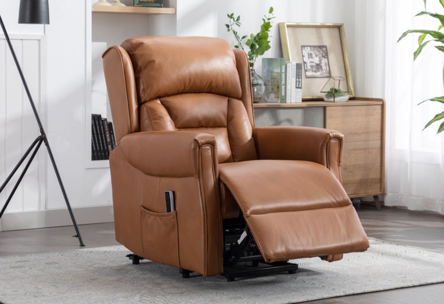 Sandringham Lift & Tilt Recliner in Camel