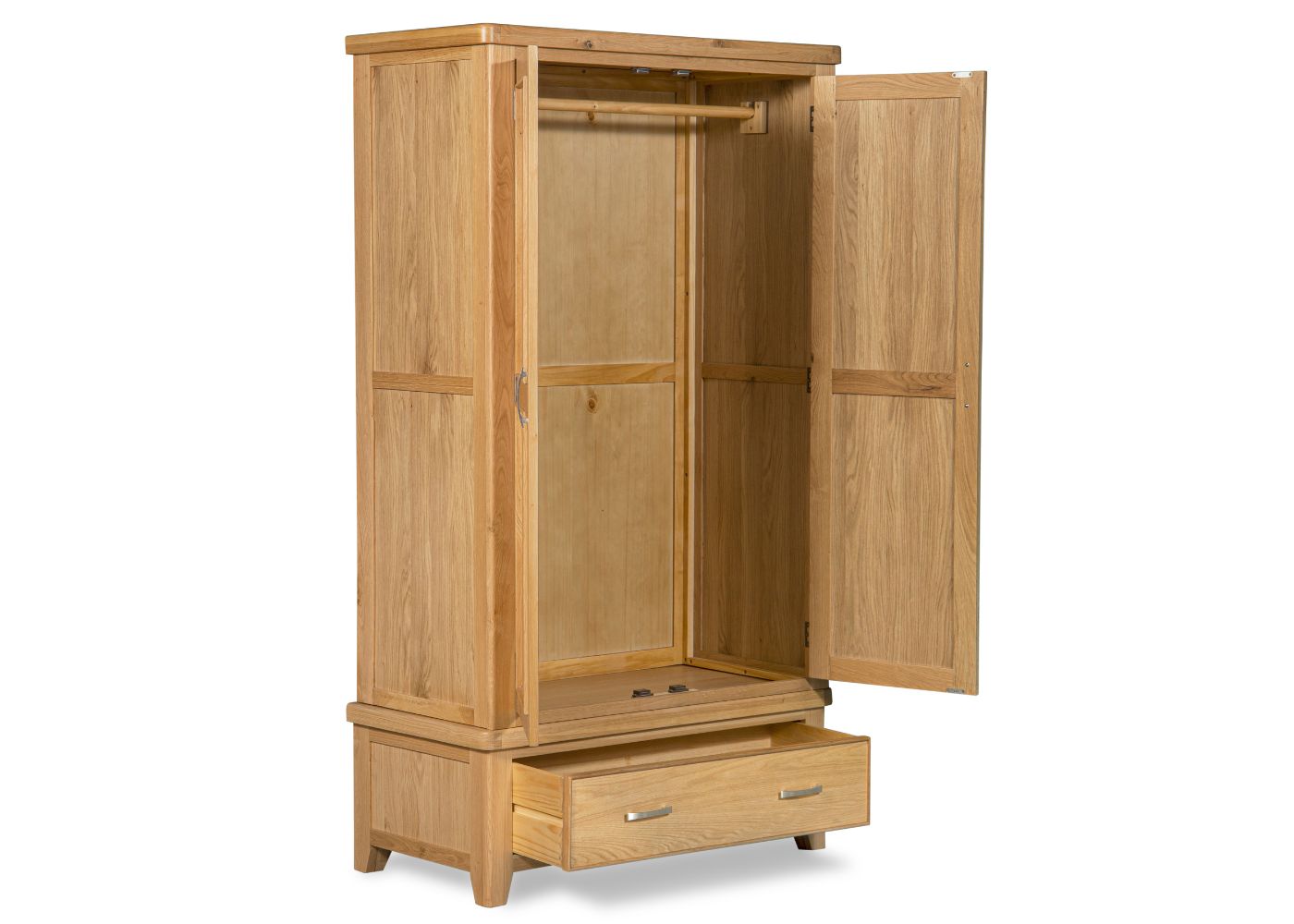 Sligo Oak 2-Door Wardrobe by Honey B Open