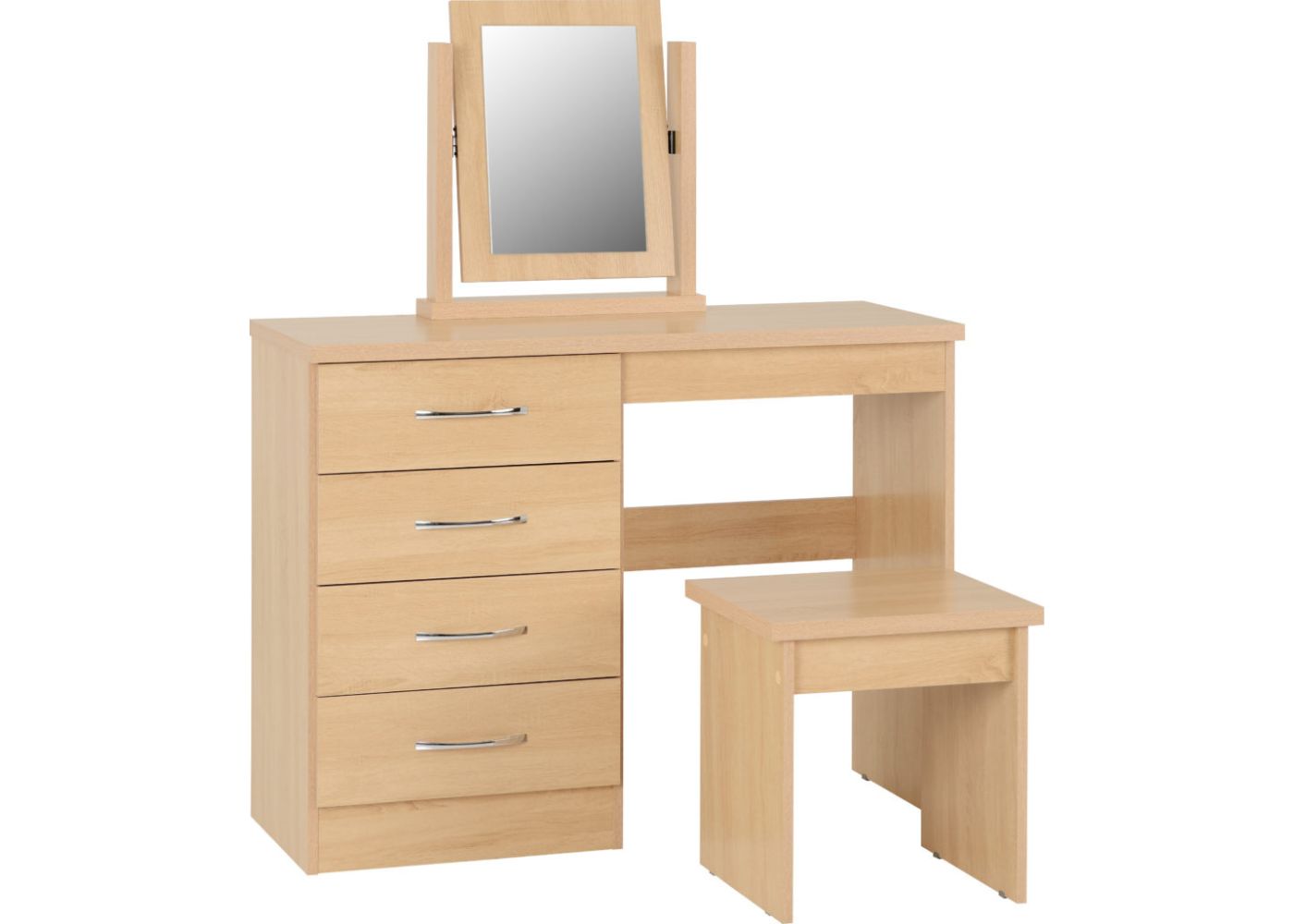 Nevada Sonoma Oak Effect 4-Drawer Dressing Table Set by Wholesale Beds & Furniture