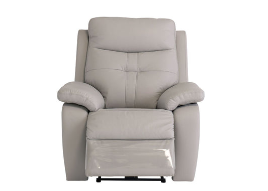 Solero Full Leather Light Grey Electric Reclining Sofa Range