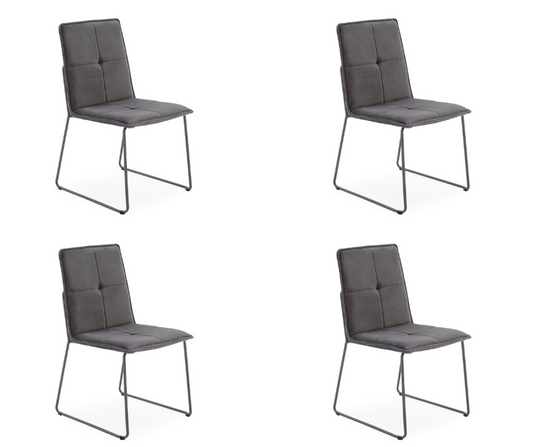 Set of 4 Soren Dining Chairs in Grey Velvet by Vida Living 