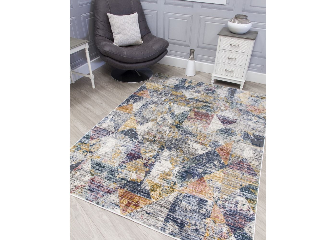 Boho Multicoloured Triad Rug Range by Home Trends Room Image