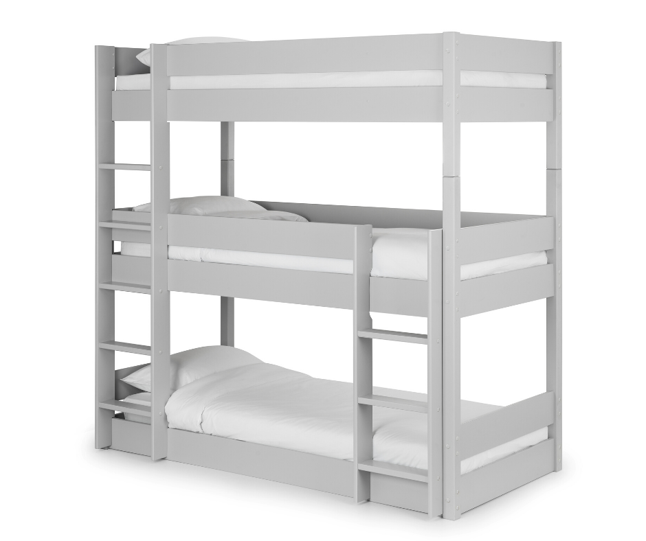 Trio Triple Grey Bunk by Julian Bowen