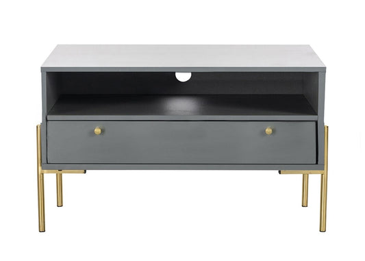 Madrid Grey & Gold 80cm TV Unit by Vida Living