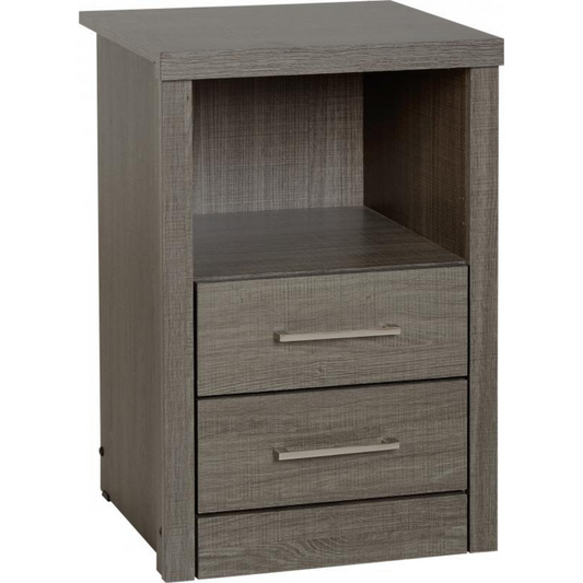 Lisbon 2 Drawer 1 Shelf Bedside Cabinet by Wholesale Beds & Furniture