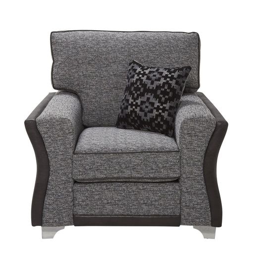 Wave Como Charcoal/ Colorado Black Armchair by Red Rose