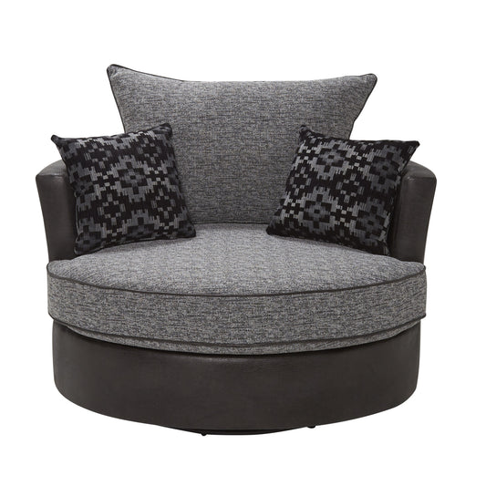 Wave Como Charcoal/ Colorado Black Cuddle Swivel Chair by Red Rose